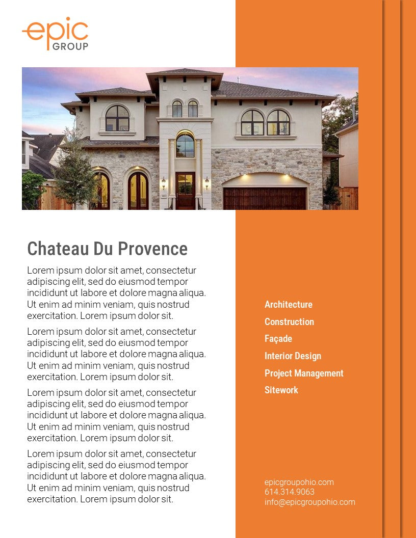 Construction Project Portfolio Template - Flyer - Brochure Template - Design 1