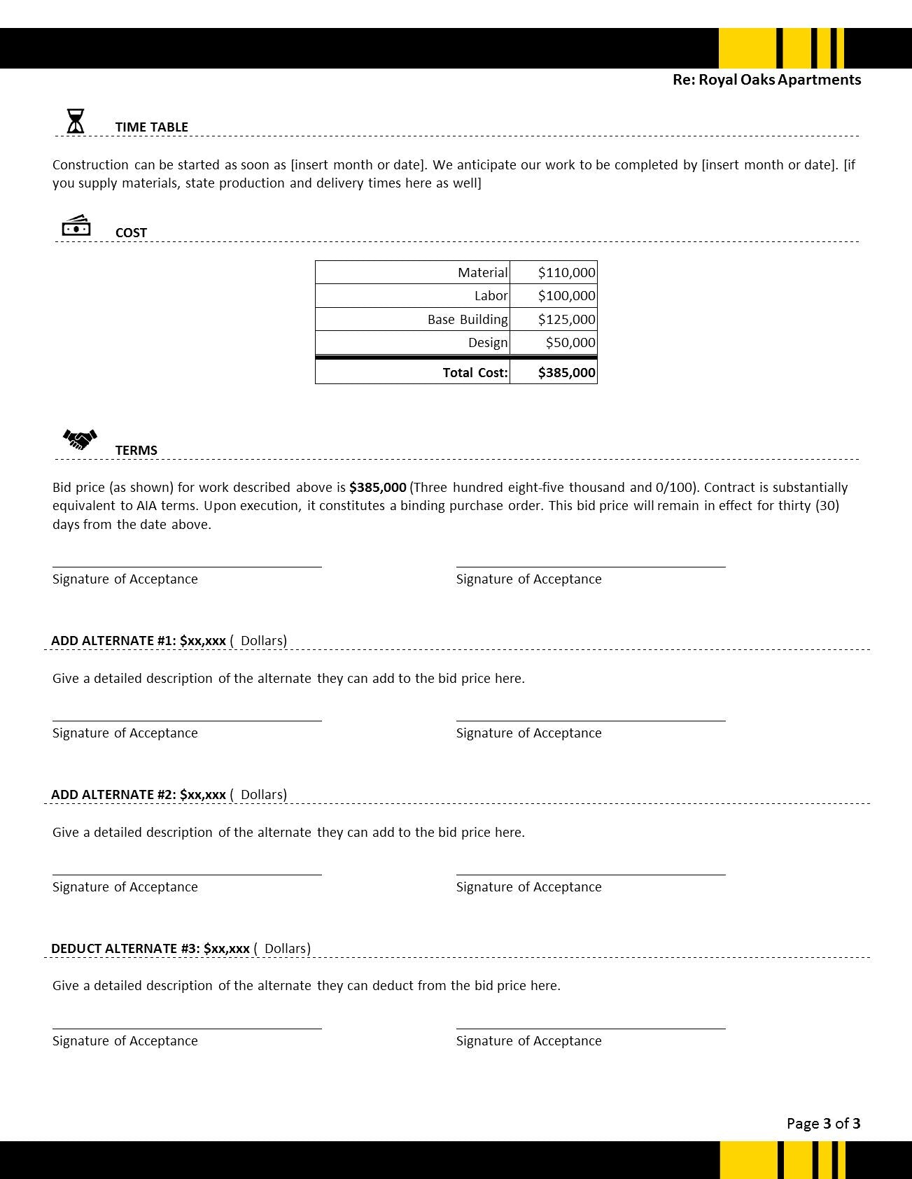 Generic Construction Proposal Template - Construction Estimate Template - Design 7