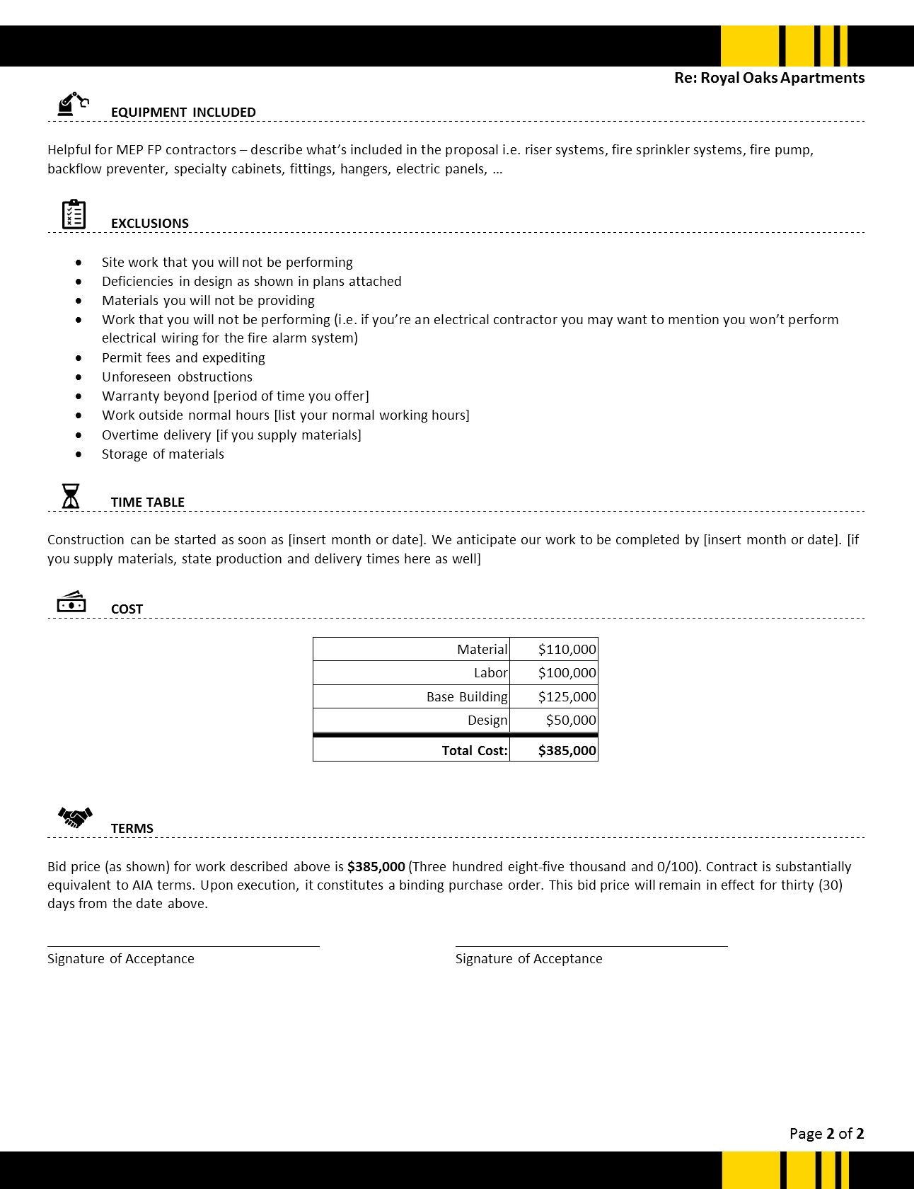 Generic Construction Proposal Template - Construction Estimate Template - Design 9