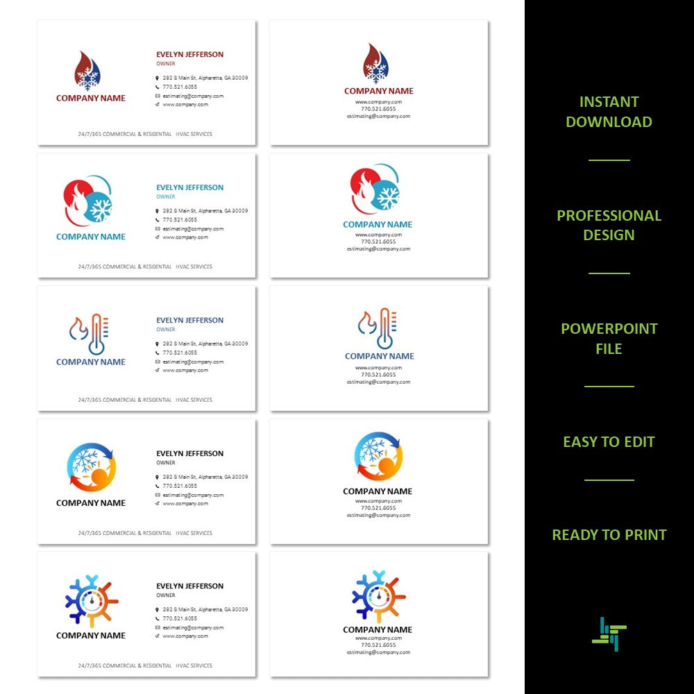 HVAC Logo | HVAC Business Card | Design 6-10