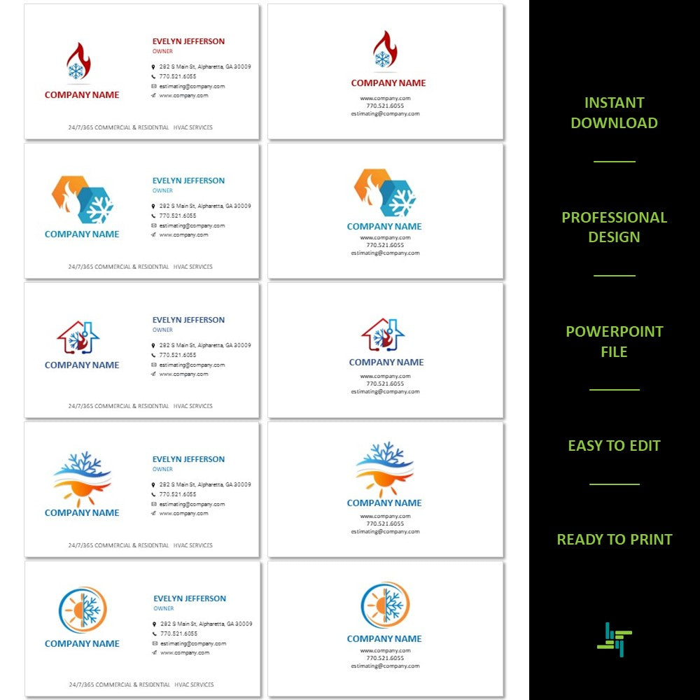 HVAC Logo | HVAC Business Card | Design 1-5