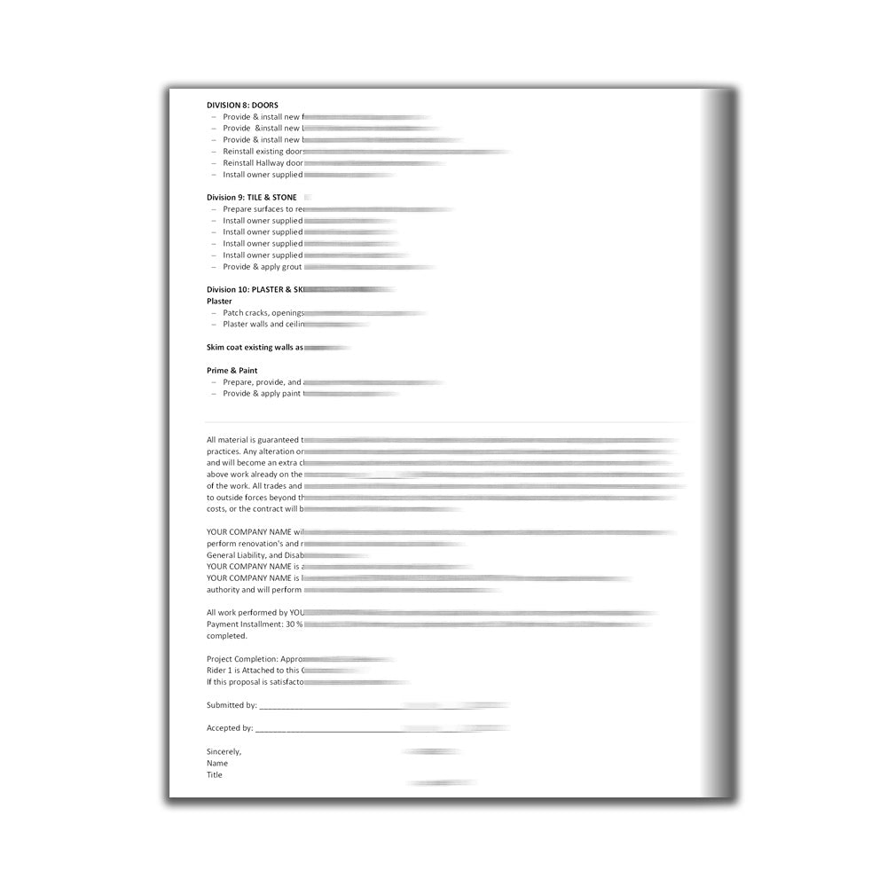 Home Builder Proposal Template Design 2 | General Contractor Proposal Template| Estimate Template | Excel Proposal Template