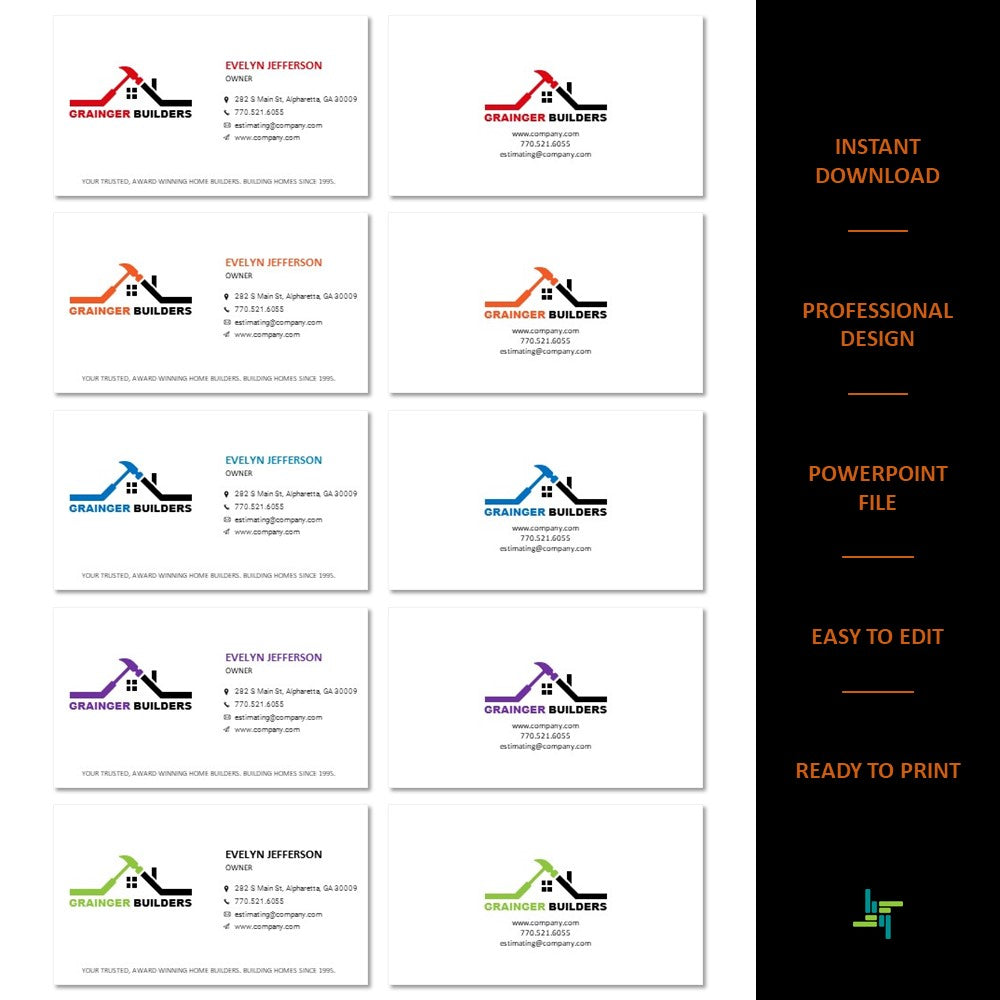 Home Builder Logo | Home Builder Business Card | Residential Contractor Logo | Residential Contractor Business Card | Design 1