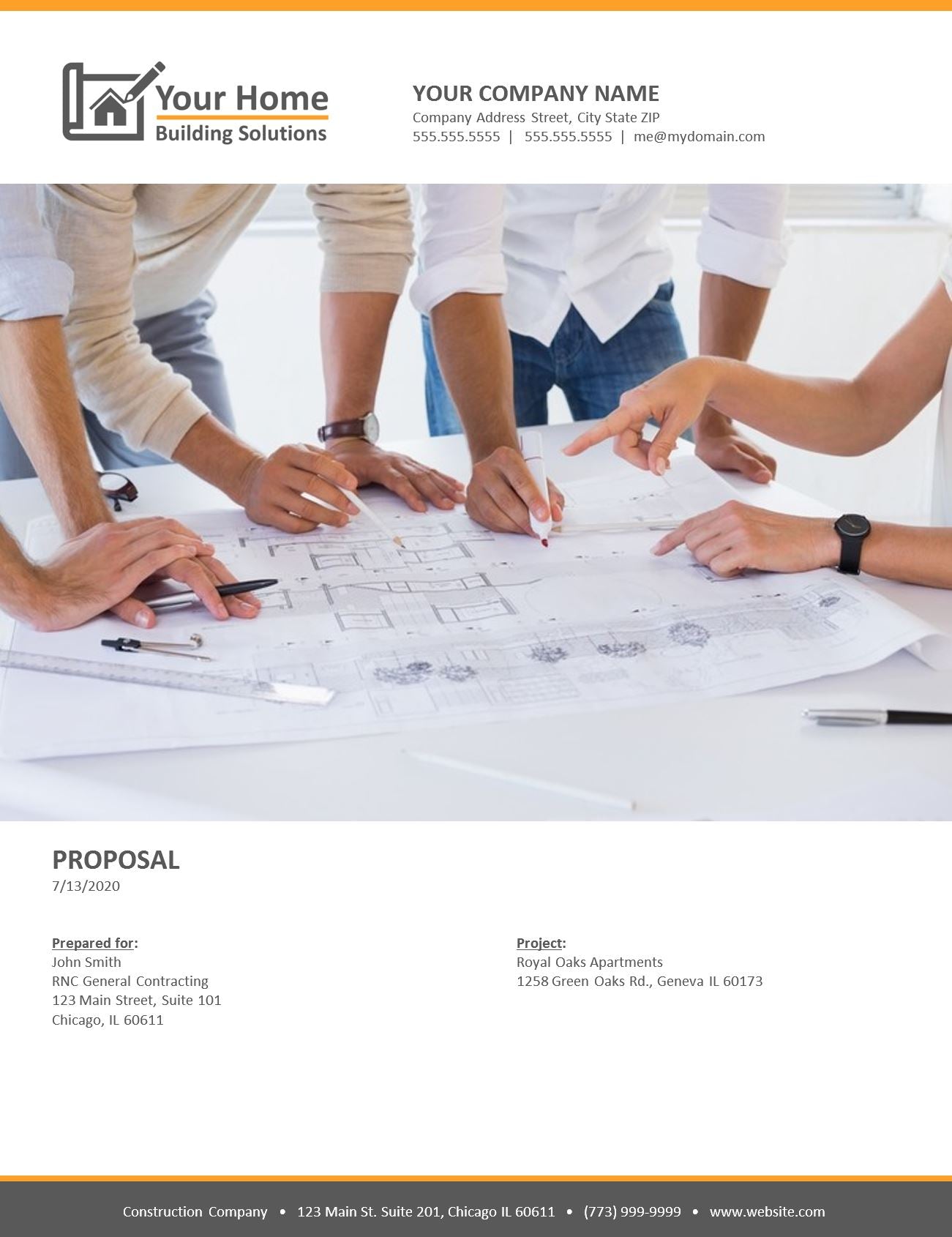 Generic Construction Proposal Template - Construction Estimate Templat ...