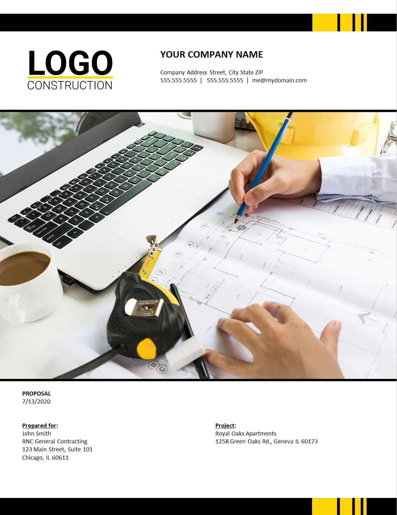 Generic Construction Proposal Template - Construction Estimate Templat ...