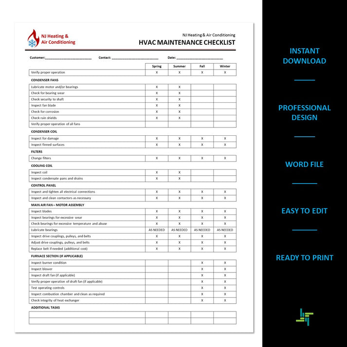 HVAC Maintenance Schedule HVAC Preventative Maintenance Schedule H