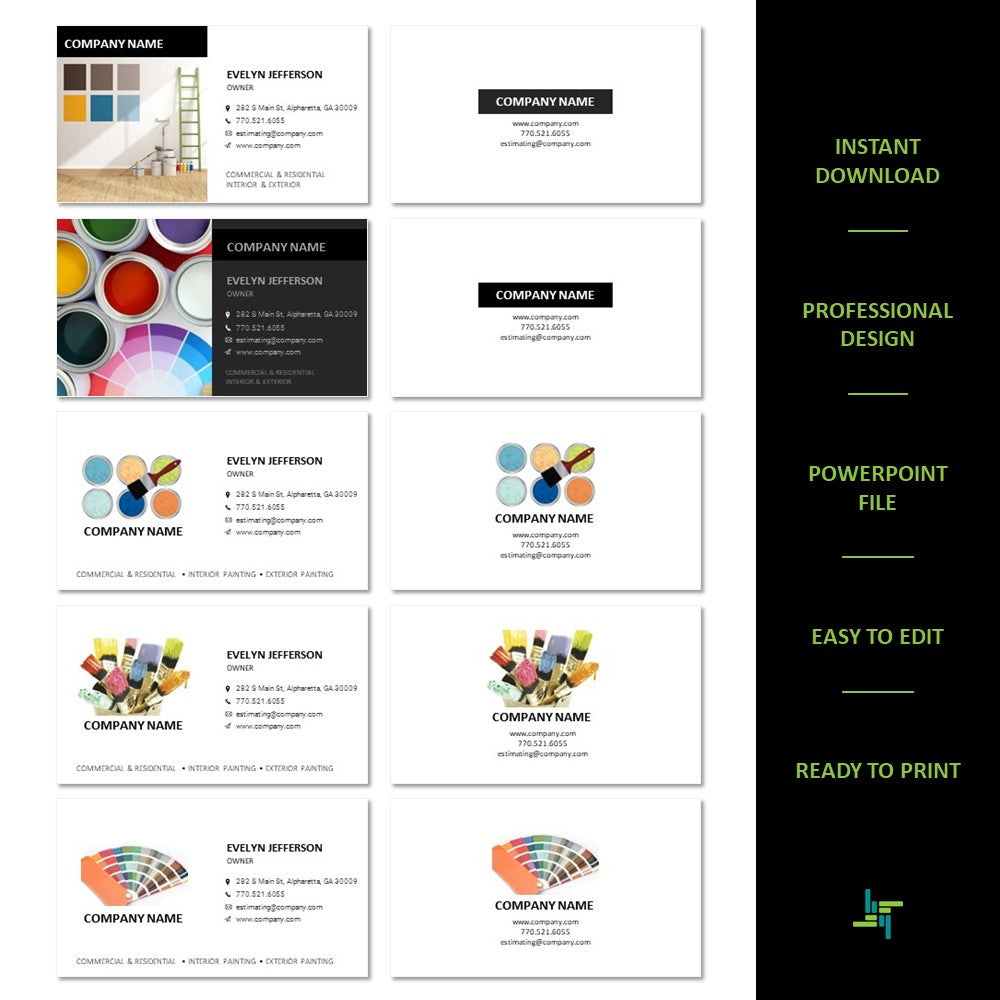 Painter Logo | Painter Business Card | Design 1-5 | Painting Company Logo and Business Card